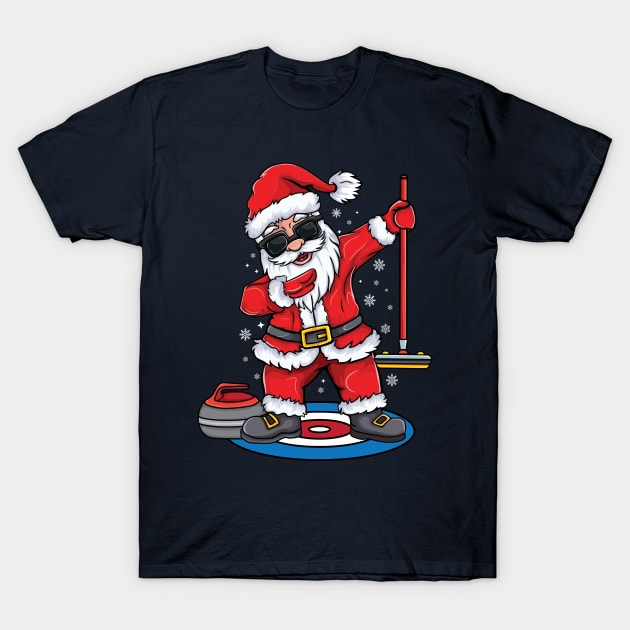 Dabbing Santa Curling player curling Broom curler christmas Curling T-Shirt by UNXart